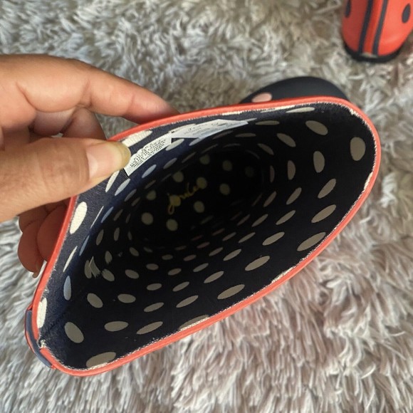 Joules Red Ladybug Rain Boots Big Kids Size 13 Red Black Pull On Wellie Boots - Picture 6 of 11